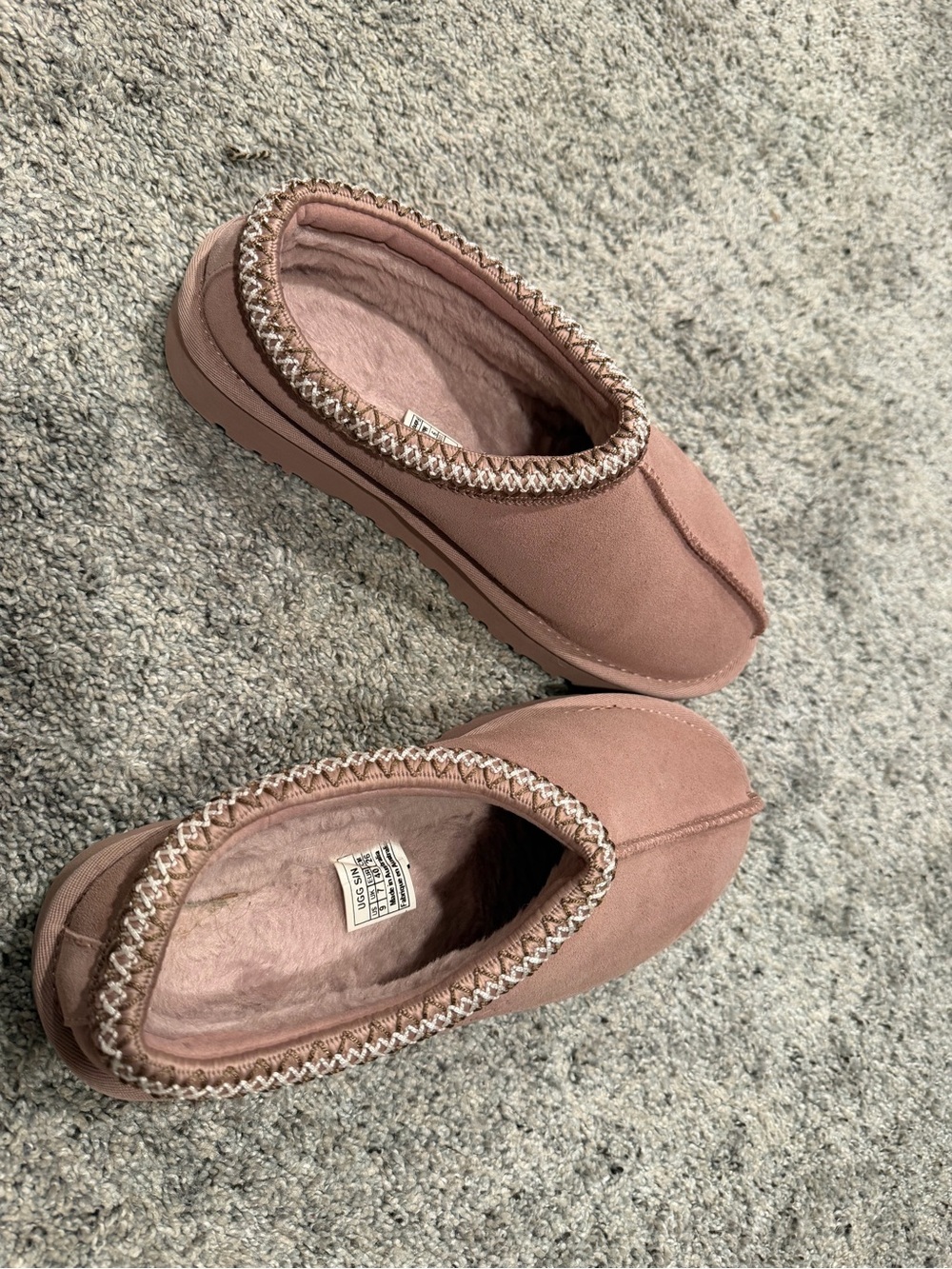 UGG Women's Blush Pink Suede Cozy Slip-On Slippers - Picture 6 of 6